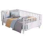 Struttura letto a piattaforma per bambini Twin Size, lettino per bambini, divano letto per bambini in metallo a basso profilo con sponde laterali rimovibili - ModernLuxe