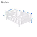 Struttura letto a piattaforma per bambini Twin Size, lettino per bambini, divano letto per bambini in metallo a basso profilo con sponde laterali rimovibili - ModernLuxe