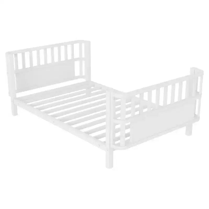 Struttura letto a piattaforma per bambini Twin Size, lettino per bambini, divano letto per bambini in metallo a basso profilo con sponde laterali rimovibili - ModernLuxe