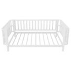 Struttura letto a piattaforma per bambini Twin Size, lettino per bambini, divano letto per bambini in metallo a basso profilo con sponde laterali rimovibili - ModernLuxe