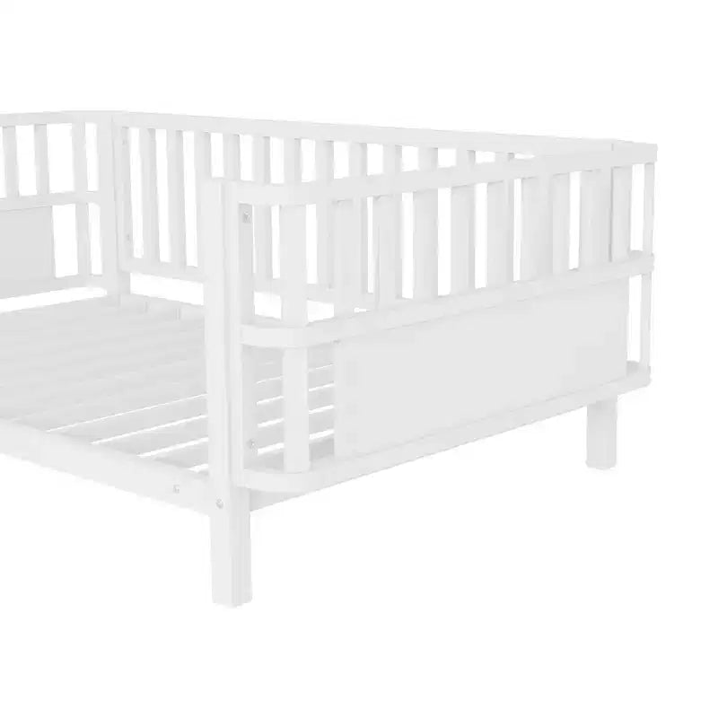 Struttura letto a piattaforma per bambini Twin Size, lettino per bambini, divano letto per bambini in metallo a basso profilo con sponde laterali rimovibili - ModernLuxe