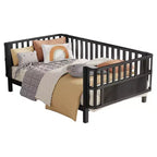 Struttura letto a piattaforma per bambini Twin Size, lettino per bambini, divano letto per bambini in metallo a basso profilo con sponde laterali rimovibili - ModernLuxe