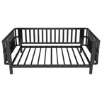 Struttura letto a piattaforma per bambini Twin Size, lettino per bambini, divano letto per bambini in metallo a basso profilo con sponde laterali rimovibili - ModernLuxe
