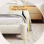 GustoWave Letto a Piattaforma Cloud Imbottito in Bouclé, Nessun Box Spring Necessario