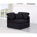 Meridian Furniture Poltrona ad angolo in tessuto testurizzato effetto lino Indulge