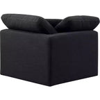 Meridian Furniture Poltrona ad angolo in tessuto testurizzato effetto lino Indulge