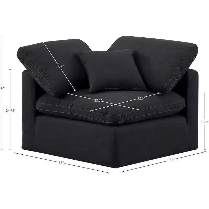 Meridian Furniture Poltrona ad angolo in tessuto testurizzato effetto lino Indulge
