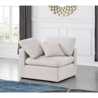 Meridian Furniture Poltrona ad angolo in tessuto testurizzato effetto lino Indulge