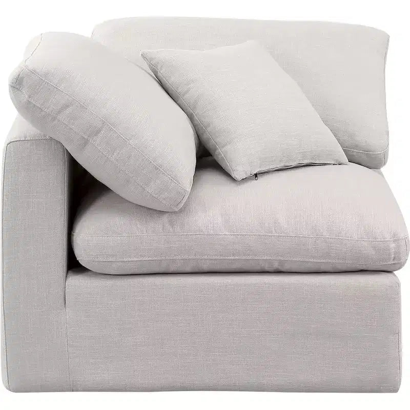 Meridian Furniture Poltrona ad angolo in tessuto testurizzato effetto lino Indulge