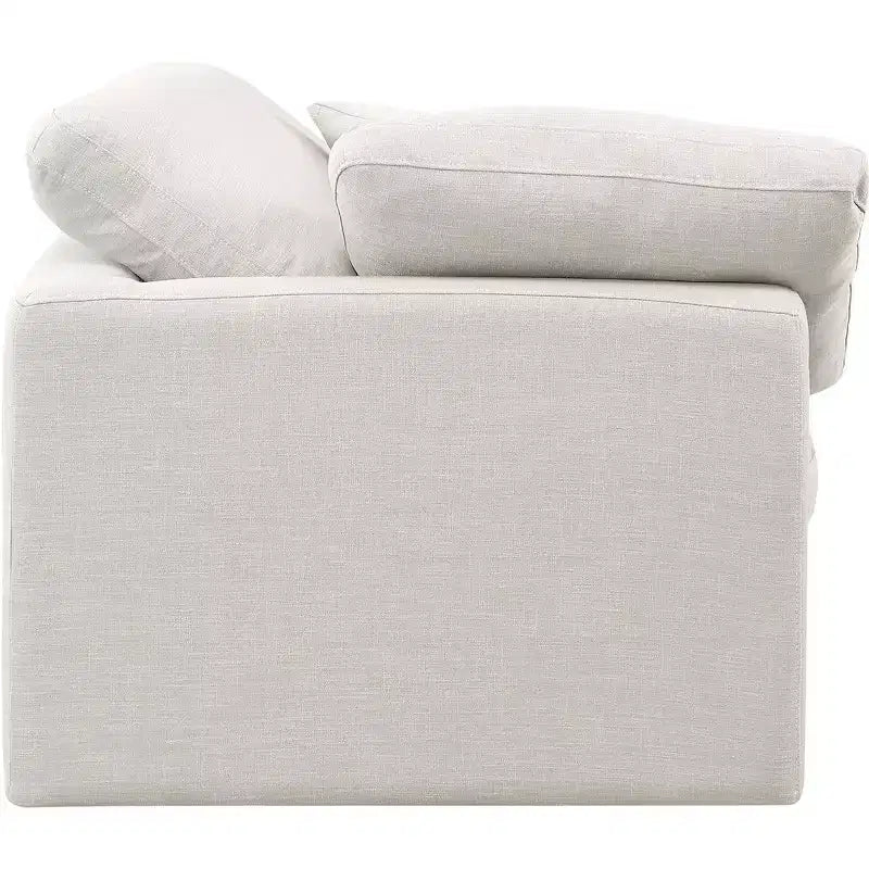 Meridian Furniture Poltrona ad angolo in tessuto testurizzato effetto lino Indulge
