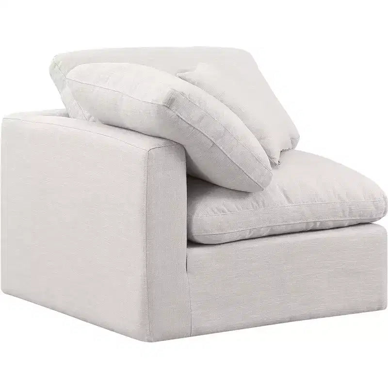 Meridian Furniture Poltrona ad angolo in tessuto testurizzato effetto lino Indulge