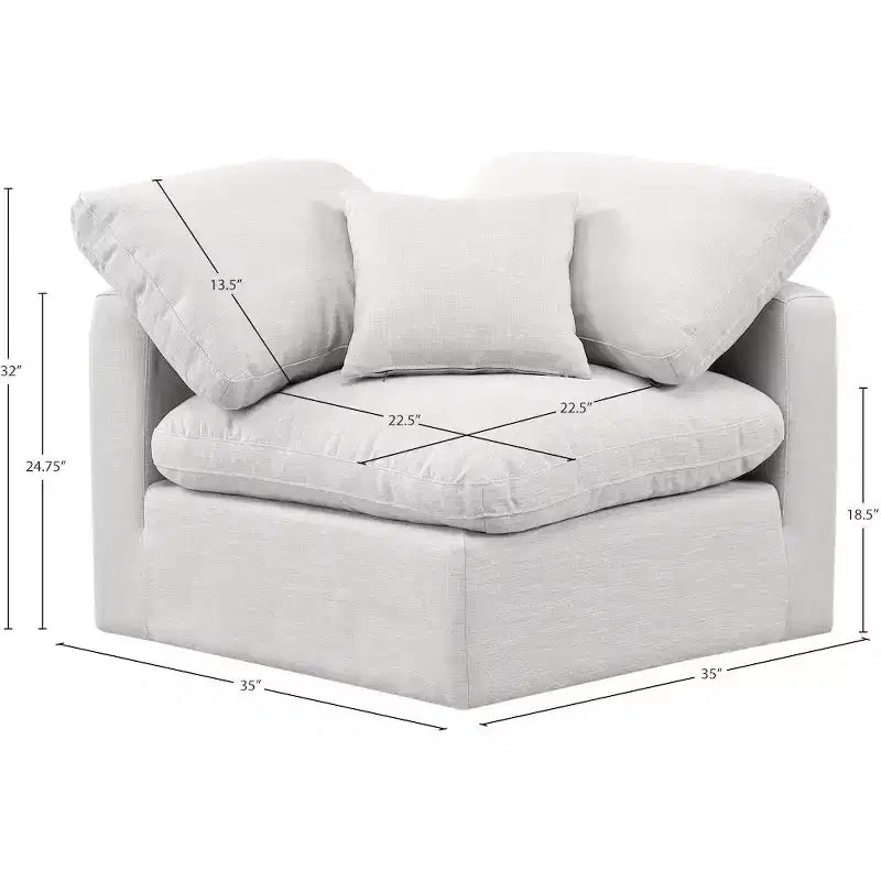 Meridian Furniture Poltrona ad angolo in tessuto testurizzato effetto lino Indulge