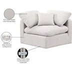 Meridian Furniture Poltrona ad angolo in tessuto testurizzato effetto lino Indulge