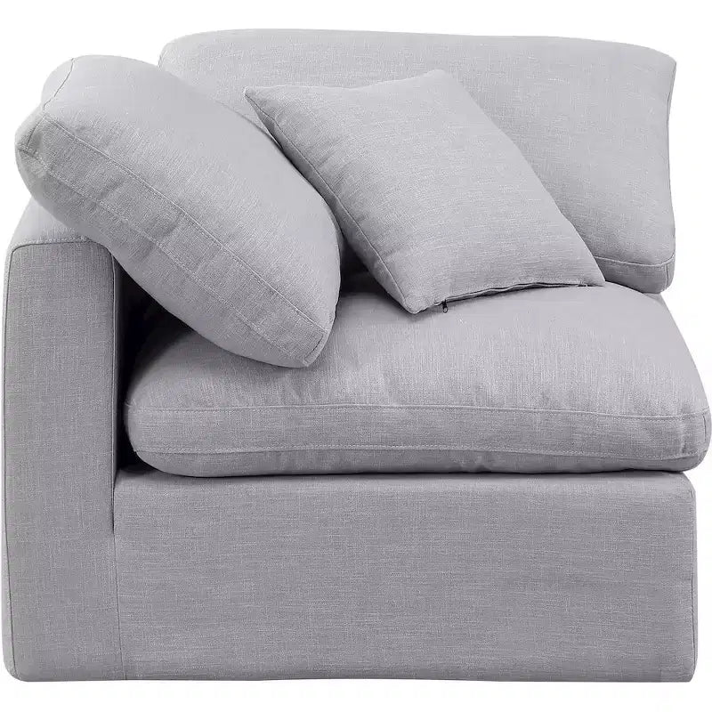 Meridian Furniture Poltrona ad angolo in tessuto testurizzato effetto lino Indulge