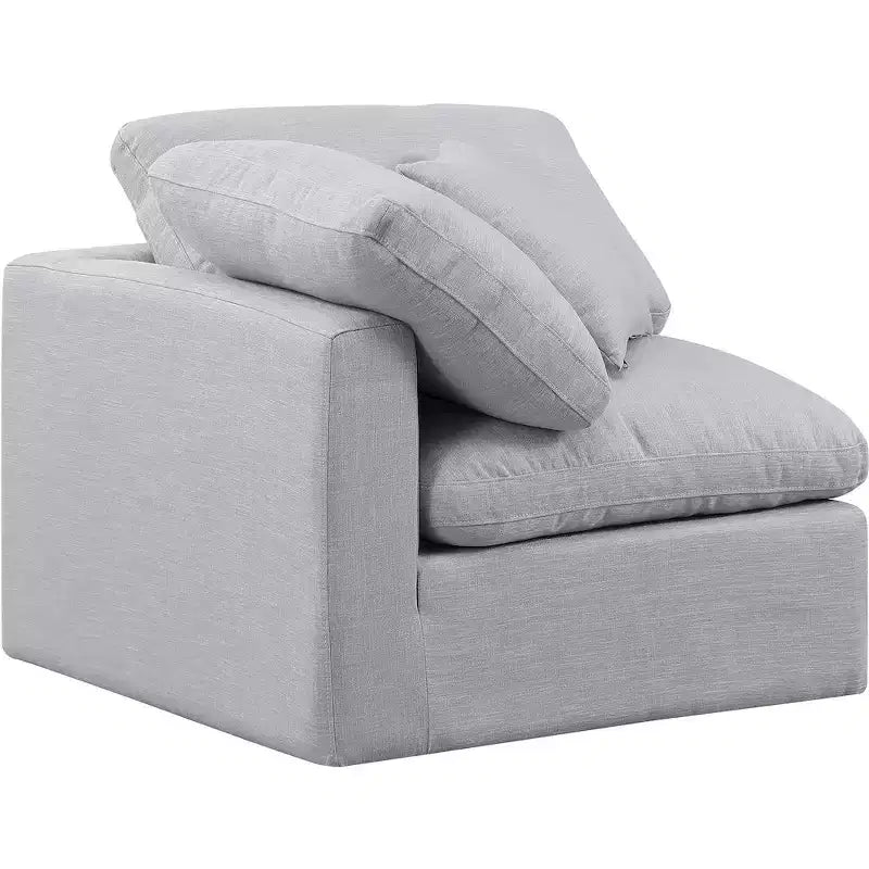 Meridian Furniture Poltrona ad angolo in tessuto testurizzato effetto lino Indulge