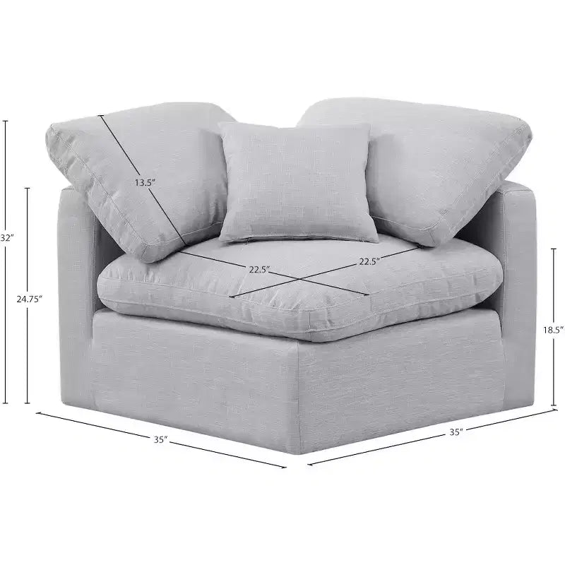 Meridian Furniture Poltrona ad angolo in tessuto testurizzato effetto lino Indulge