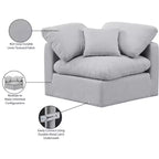 Meridian Furniture Poltrona ad angolo in tessuto testurizzato effetto lino Indulge