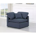 Meridian Furniture Poltrona ad angolo in tessuto testurizzato effetto lino Indulge