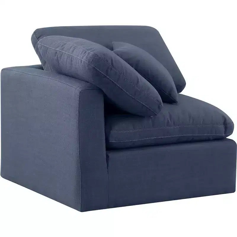 Meridian Furniture Poltrona ad angolo in tessuto testurizzato effetto lino Indulge