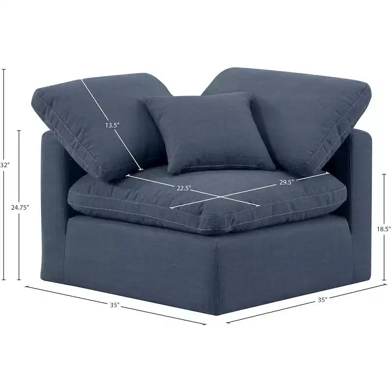 Meridian Furniture Poltrona ad angolo in tessuto testurizzato effetto lino Indulge