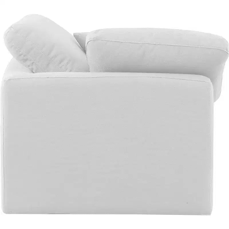 Meridian Furniture Poltrona ad angolo in tessuto testurizzato effetto lino Indulge