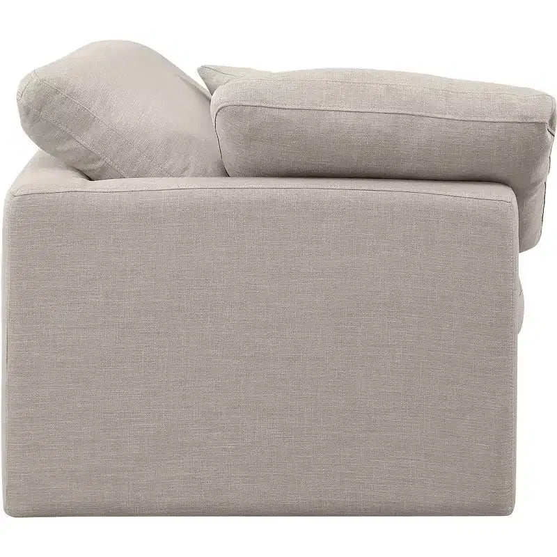 Meridian Furniture Poltrona ad angolo in tessuto testurizzato effetto lino Indulge