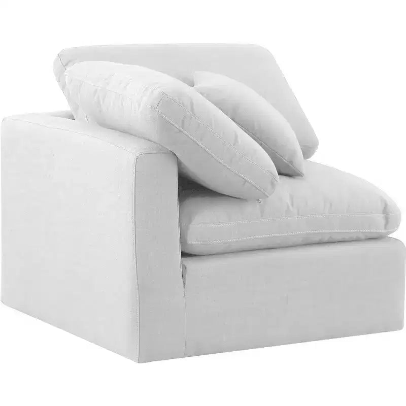 Meridian Furniture Poltrona ad angolo in tessuto testurizzato effetto lino Indulge