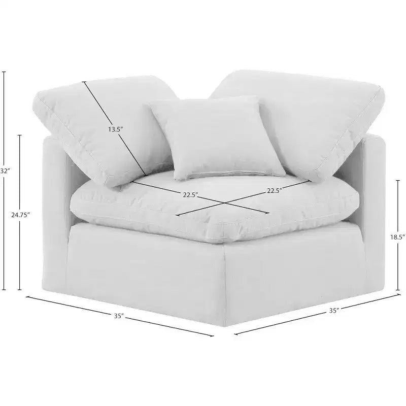 Meridian Furniture Poltrona ad angolo in tessuto testurizzato effetto lino Indulge