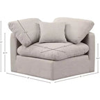 Meridian Furniture Poltrona ad angolo in tessuto testurizzato effetto lino Indulge