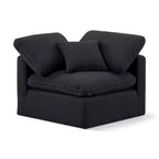 Meridian Furniture Poltrona ad angolo in tessuto testurizzato effetto lino Indulge