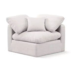 Meridian Furniture Poltrona ad angolo in tessuto testurizzato effetto lino Indulge