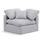 Meridian Furniture Poltrona ad angolo in tessuto testurizzato effetto lino Indulge