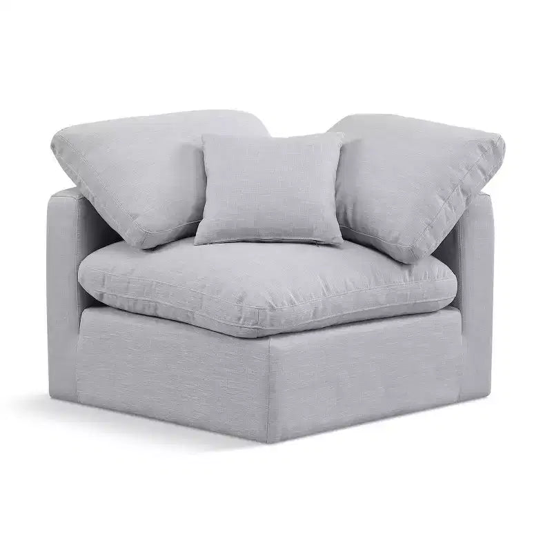 Meridian Furniture Poltrona ad angolo in tessuto testurizzato effetto lino Indulge