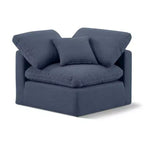 Meridian Furniture Poltrona ad angolo in tessuto testurizzato effetto lino Indulge