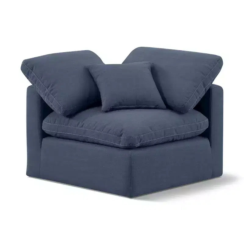 Meridian Furniture Poltrona ad angolo in tessuto testurizzato effetto lino Indulge