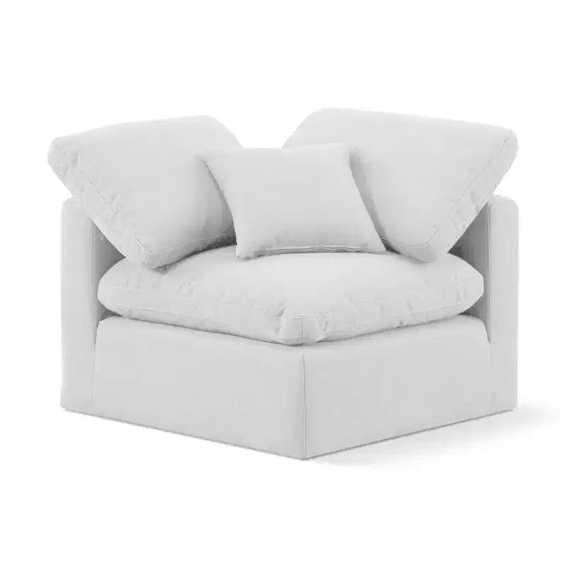 Meridian Furniture Poltrona ad angolo in tessuto testurizzato effetto lino Indulge