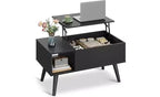 DEXYLLO Coffee Table for Living Room, Small Coffee Table with Storage, Lift Top Modern Wooden Dining Center Table with Storage Shelf