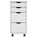 vidaXL Armadietto con rotelle Bianco Legno massello di pino, legno multistrato, plastica