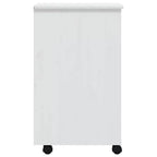 vidaXL Armadietto con rotelle Bianco Legno massello di pino, legno multistrato, plastica