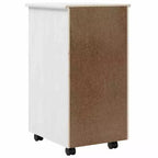 vidaXL Armadietto con rotelle Bianco Legno massello di pino, legno multistrato, plastica