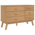 vidaXL Drawer Cabinet Brown Solid pine wood Medium Drawer Cabinet