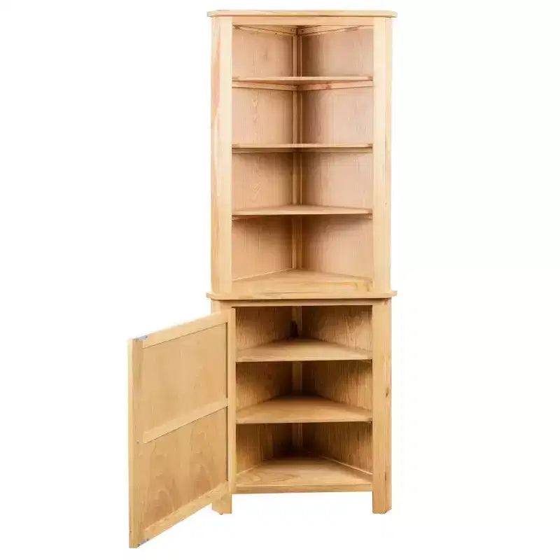 vidaXL Armadietto ad angolo Marrone Legno massello di rovere e MDF con impiallacciatura in rovere Medio
