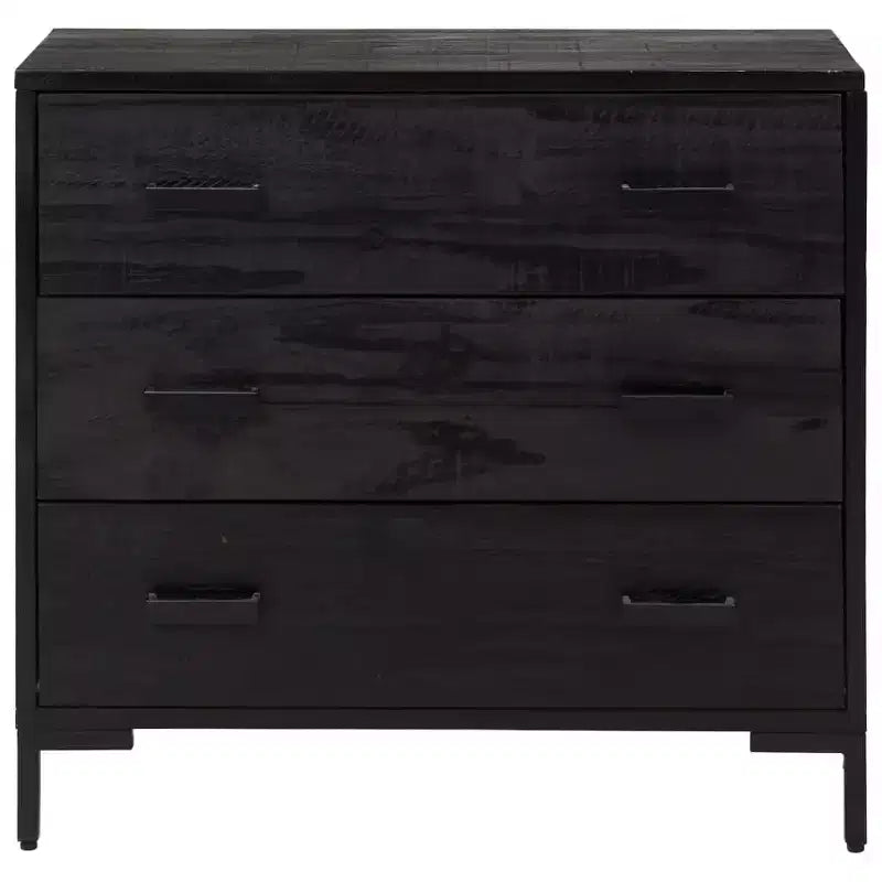 vidaXL Cassettiera Nera Legno massello di pino, legno ingegnerizzato, metallo