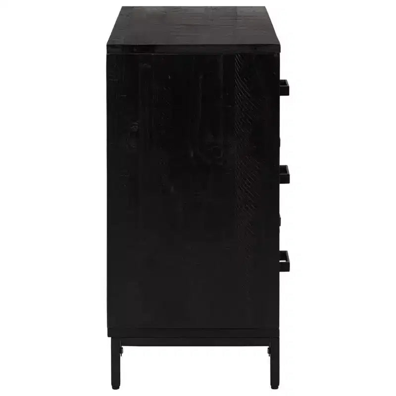 vidaXL Cassettiera Nera Legno massello di pino, legno ingegnerizzato, metallo