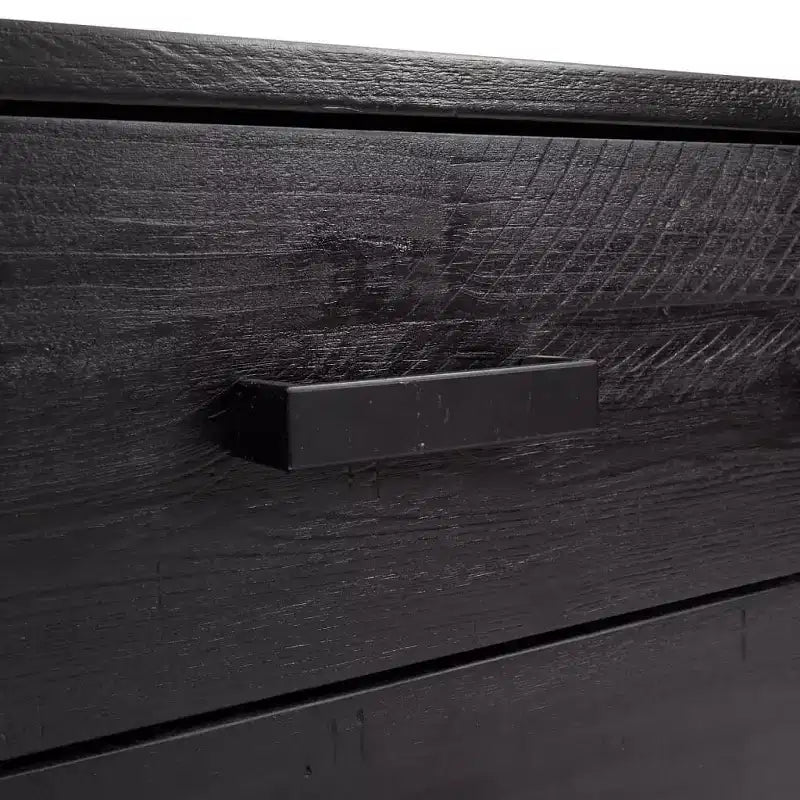 vidaXL Cassettiera Nera Legno massello di pino, legno ingegnerizzato, metallo