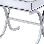 HomeRoots Tavolino con Specchio Quadrato 22 Argento e Vetro Trasparente