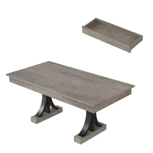 71 Rectangular Wood Dining Table for 6-8 with 2 Storage Drawers and Double Pedestal Base - Dining Room or Home Office Table