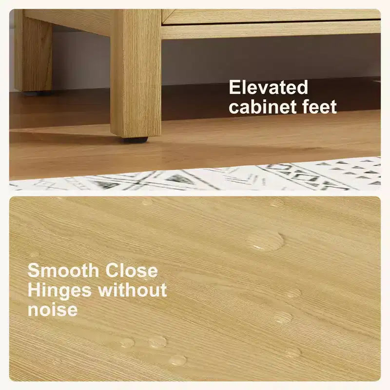 Mobile Bagno Monoblocco Moderno con Lavabo Singolo in Ceramica - Mobiletto con Ante e Cassetti a Chiusura Ammortizzata