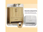 Mobile Bagno Monoblocco Moderno con Lavabo Singolo in Ceramica - Mobiletto con Ante e Cassetti a Chiusura Ammortizzata