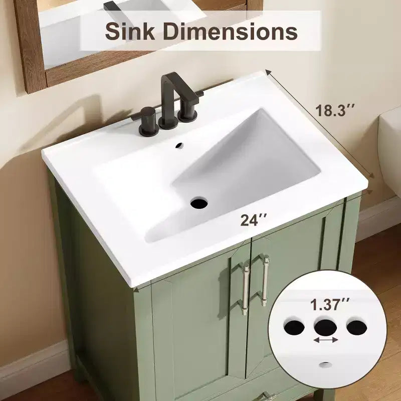 Mobile Bagno Monoblocco Moderno con Lavabo Singolo in Ceramica - Mobiletto con Ante e Cassetti a Chiusura Ammortizzata